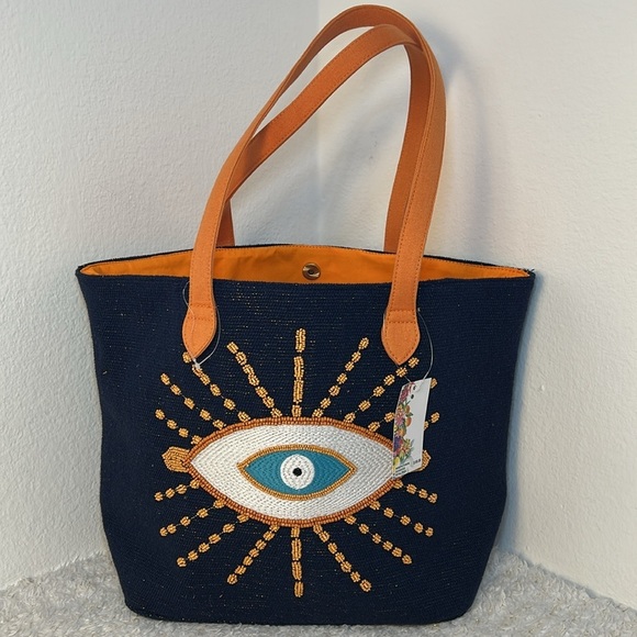 American & Beyond Evil Eye Tote beach bag - Picture 12 of 12